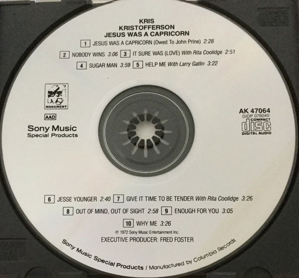 Kris Kristofferson - Jesus Was A Capricorn | Sony Music Special Products (AK 47064) - 3 Kris Kristofferson - Jesus Was A Capricorn | Sony Music Special Products (AK 47064) - 3