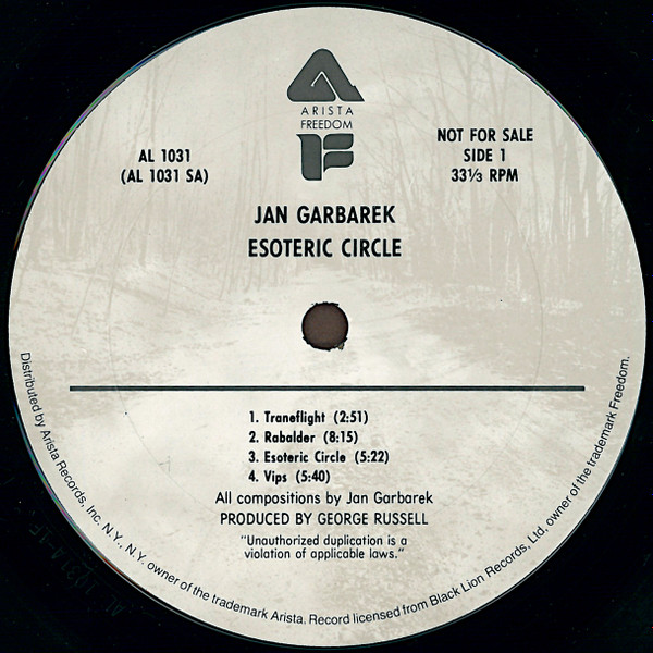 George Russell Presents Jan Garbarek With Terje Rypdal - Esoteric Circle [Vinyl] | Arista (AL 1031) - 3