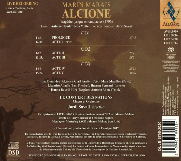 Marin Marais , Le Concert Des nations , Jordi Savall - Alcione | Aliavox (AVSA9939) - 2 Marin Marais , Le Concert Des nations , Jordi Savall - Alcione | Aliavox (AVSA9939) - 2