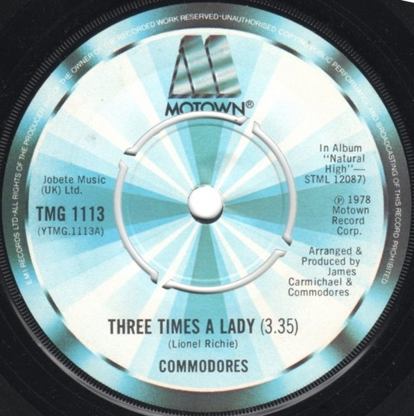 Commodores - Three Times A Lady | Motown (TMG 1113) - main