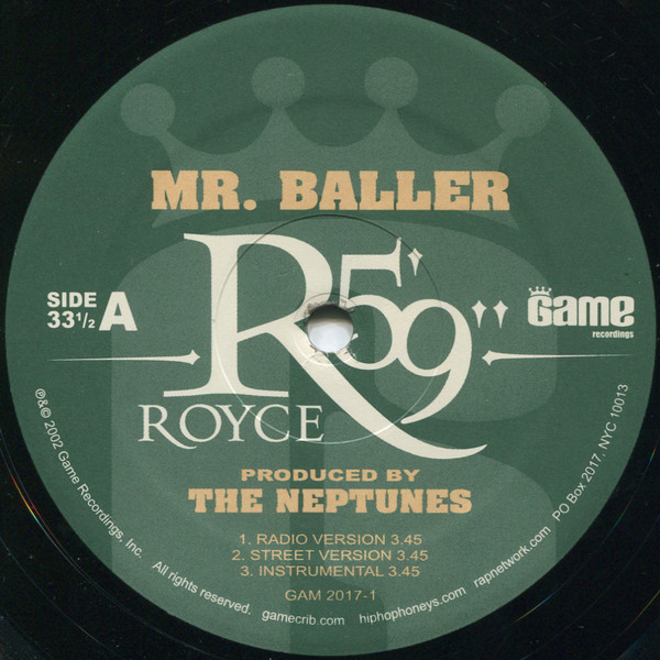 Royce Da 5'9" - Mr. Baller / My Friend | Game Recordings (GAM 2017-1) - 4 Royce Da 5'9" - Mr. Baller / My Friend | Game Recordings (GAM 2017-1) - 4