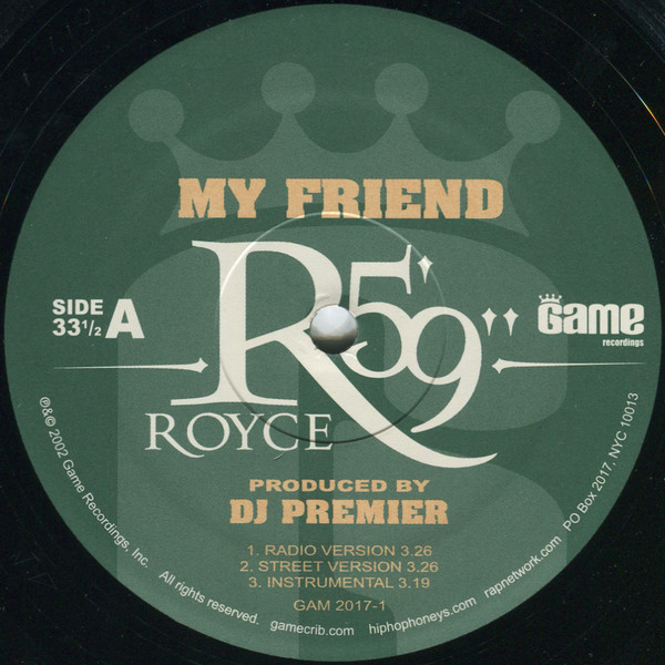 Royce Da 5'9" - Mr. Baller / My Friend | Game Recordings (GAM 2017-1) - 3 Royce Da 5'9" - Mr. Baller / My Friend | Game Recordings (GAM 2017-1) - 3