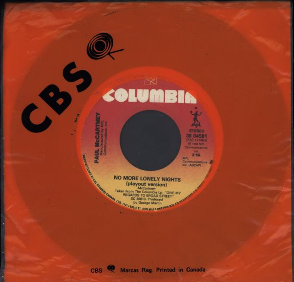 Paul McCartney - No More Lonely Nights (7") [Vinyl] | Columbia (38 04581) - 2