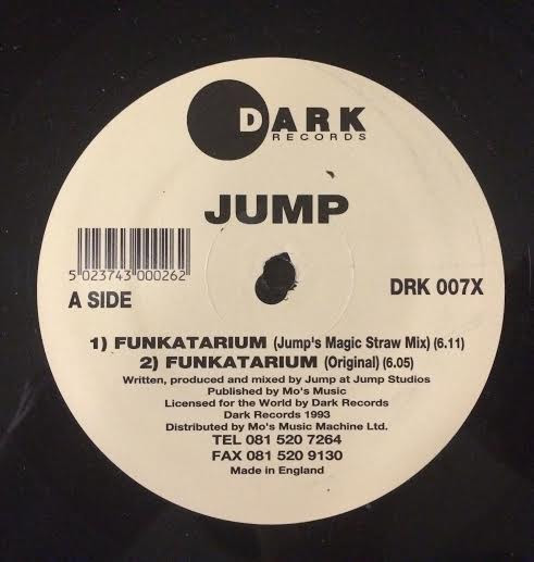 Jump - Funkatarium B/W Luv It Up (The 1994 Remixes) | Dark Records (DRK 007 X/Y) - 2
