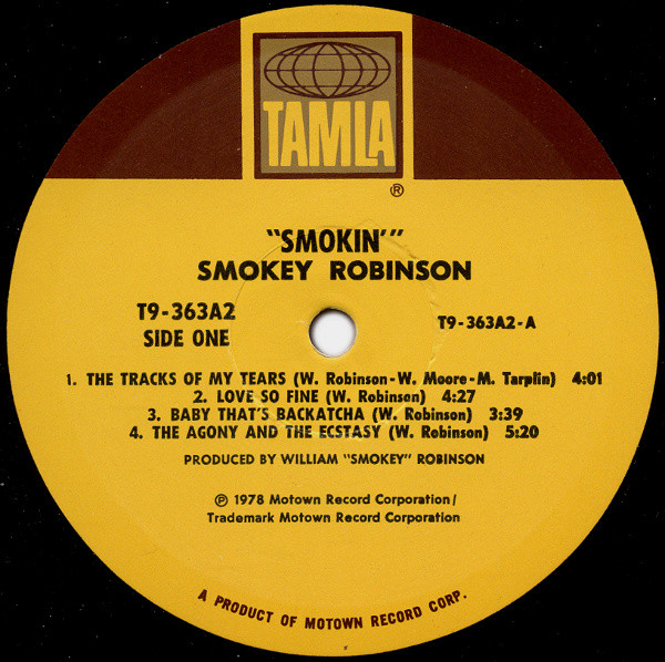 Smokey Robinson - Smokin' | Tamla (T9-363A2) - 3 Smokey Robinson - Smokin' | Tamla (T9-363A2) - 3