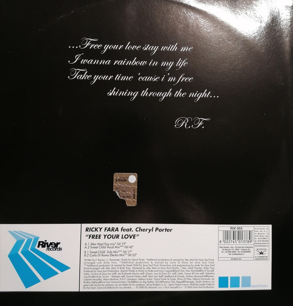 Ricky Fara Feat. Cheryl Porter - Free Your Love | River Records (RIV 003) - main Ricky Fara Feat. Cheryl Porter - Free Your Love | River Records (RIV 003) - main