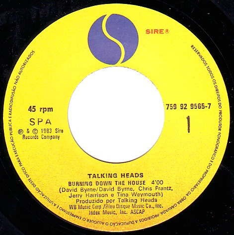 Talking Heads - Burning Down The House | Sire (759 92 9565-7) - 3