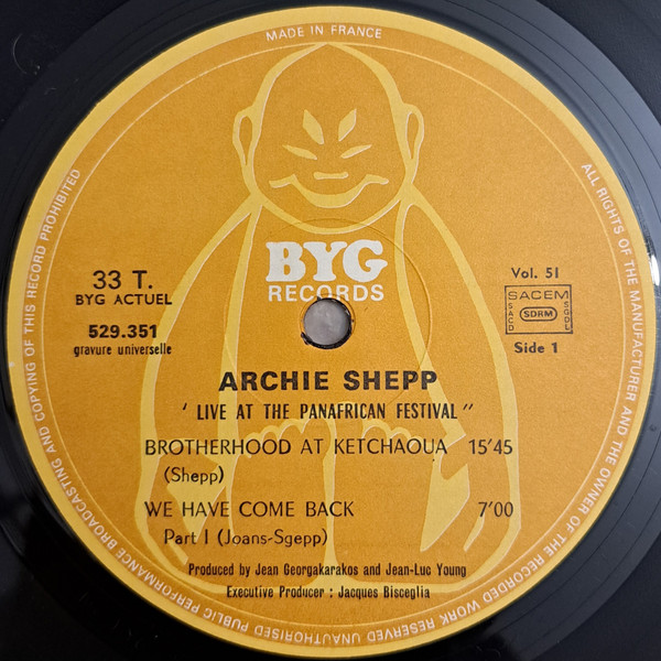 Archie Shepp - Live At The Panafrican Festival | BYG Records (529 351) - 2
