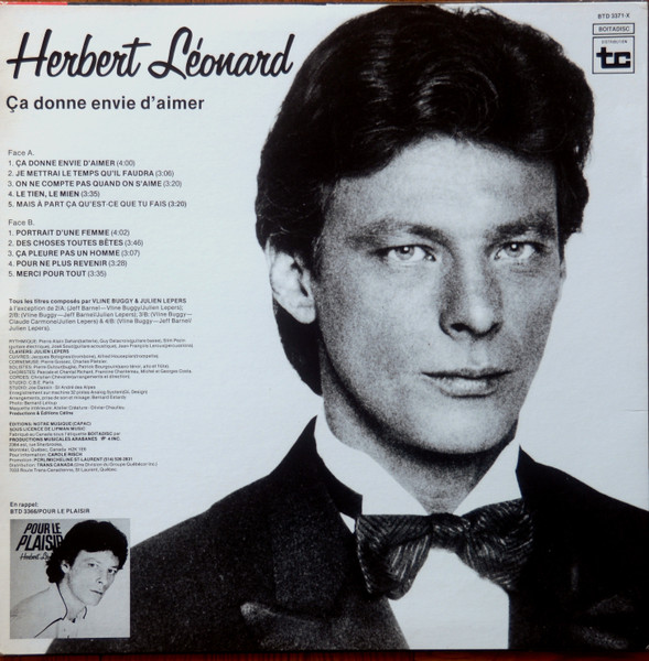 Herbert Léonard - Ça Donne Envie D'Aimer | Boitadisc (BTD 3371) - 2 Herbert Léonard - Ça Donne Envie D'Aimer | Boitadisc (BTD 3371) - 2