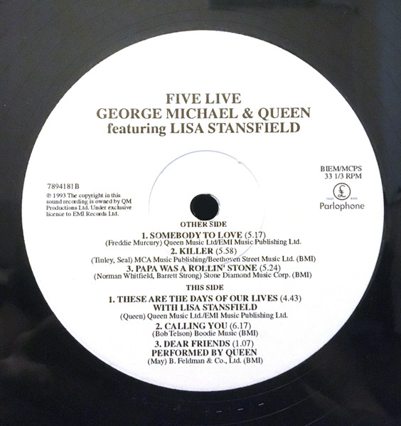 George Michael And Queen With Lisa Stansfield - Five Live | Parlophone (0777 7 89418 1 1) - 4 George Michael And Queen With Lisa Stansfield - Five Live | Parlophone (0777 7 89418 1 1) - 4
