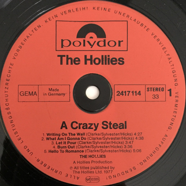 The Hollies - A Crazy Steal | Polydor (2417 114) - 3 The Hollies - A Crazy Steal | Polydor (2417 114) - 3