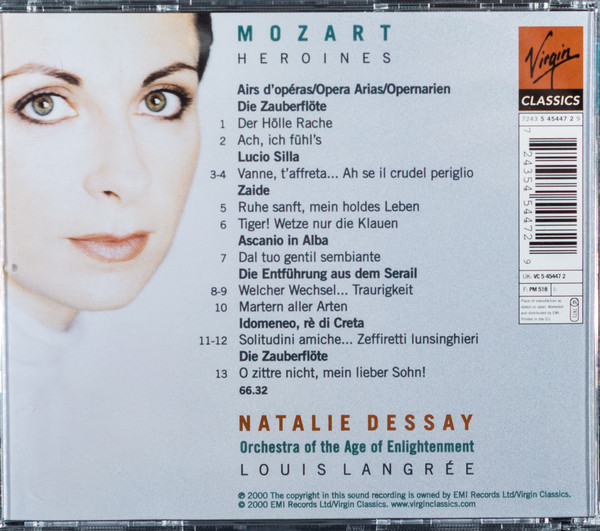 Natalie Dessay , Wolfgang Amadeus Mozart , Orchestra Of The Age Of Enlightenment , Louis Langrée - Heroines | Virgin Classics (7243 5 45447 2 9) - 4