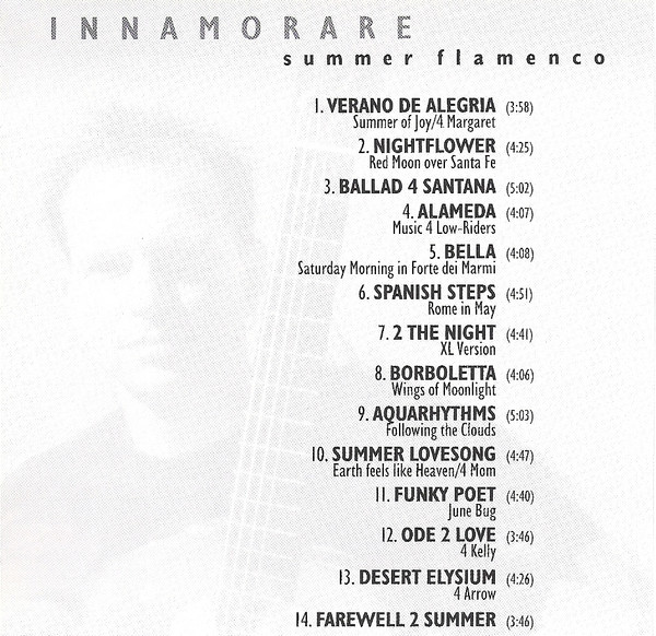 Ottmar Liebert - Innamorare - Summer Flamenco | Epic (EPC 494021 2) - 4
