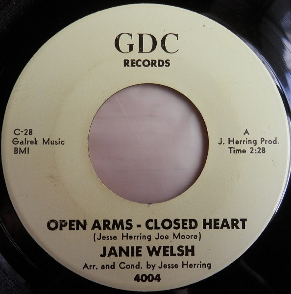 Janie Welsh - Open Arms - Closed Heart / I Can't Stop Thinking 'Bout You | GDC Records (4004) - 2