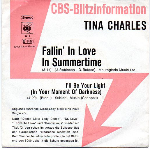 Tina Charles - Fallin' In Love In Summertime | CBS (CBS S 5415)