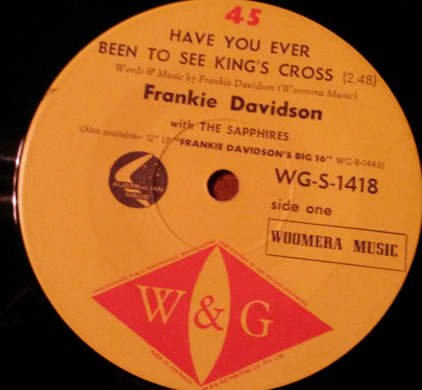 Frankie Davidson With The Sapphires - Have You Ever Been To See King's Cross / I Can't Do The Twist | W & G (WG-S-1418)