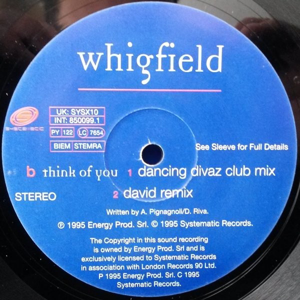 Whigfield - Think Of You (The Dance Mixes) | Systematic (SYSX10) - 3