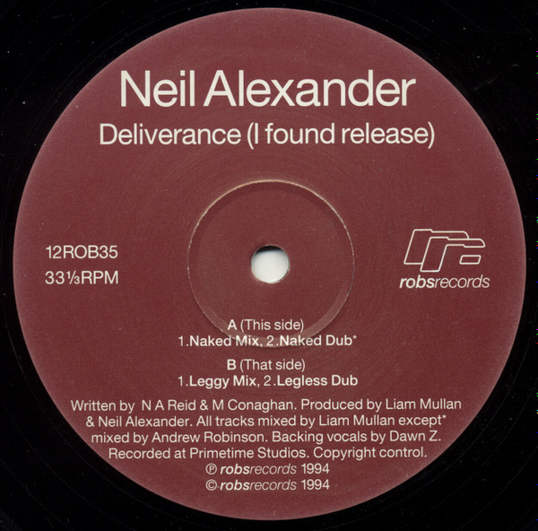 Neil Alexander - Deliverance (I Found Release) | Robs Records (12ROB35) Neil Alexander - Deliverance (I Found Release) | Robs Records (12ROB35)