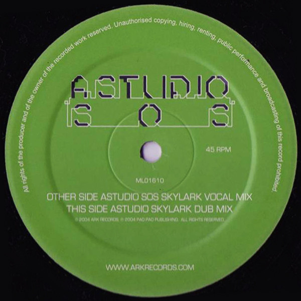A Studio - SOS Part 2 (Skylark Vocal & Dub Mixes) | Ark Records (ML01610) - main