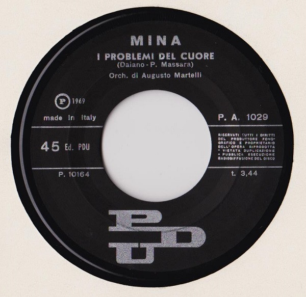 Mina - Un'Ombra / I Problemi Del Cuore | PDU (P.A. 1029) - 3