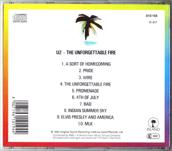 U2 - The Unforgettable Fire | Island Records (610 194) - 4