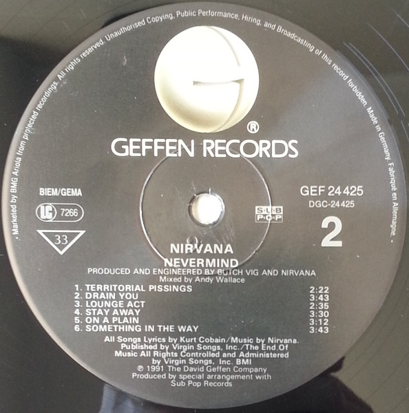 Nirvana - Nevermind | Geffen Records (GEF 24425) - 4 Nirvana - Nevermind | Geffen Records (GEF 24425) - 4