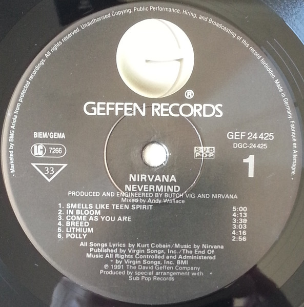 Nirvana - Nevermind | Geffen Records (GEF 24425) - 3 Nirvana - Nevermind | Geffen Records (GEF 24425) - 3
