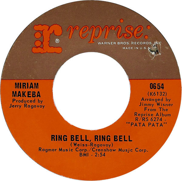 Miriam Makeba - Ring Bell, Ring Bell / Malayisha | Reprise Records (0654)