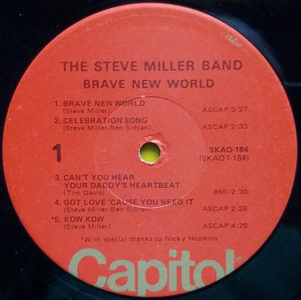 Steve Miller Band - Brave New World | Capitol Records (SKAO-184) - 3