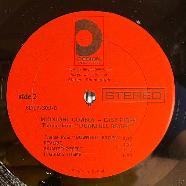Unknown Artist - Midnight Cowboy - Easy Rider - Downhill Racer | Design Records (SDLP-309) - 4