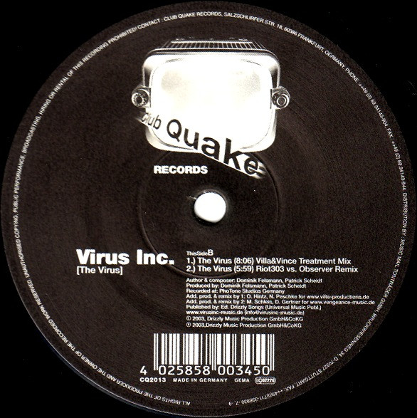 Virus Inc. - The Virus | Club Quake Records (CQ 2013) - 3 Virus Inc. - The Virus | Club Quake Records (CQ 2013) - 3