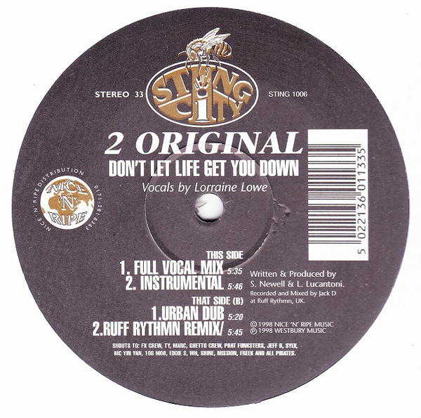 2 Original - Don't Let Life Get You Down | Sting City (STING 1006)