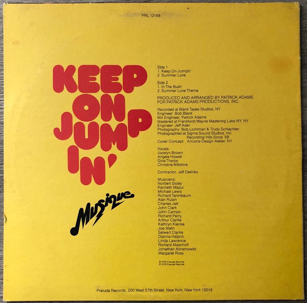Musique - Keep On Jumpin' | Prelude Records (PRL 12158) - 2 Musique - Keep On Jumpin' | Prelude Records (PRL 12158) - 2