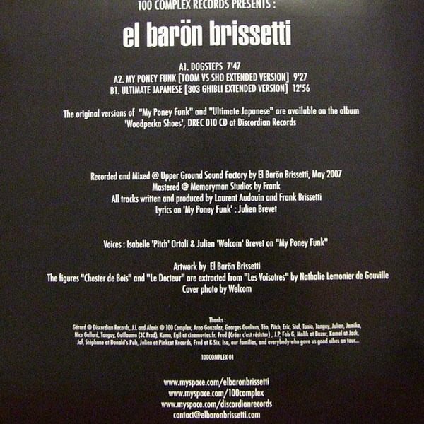 El Barön Brissetti - Dogsteps E.P. | 100 Complex Records (100COMPLEX 01) - 2 El Barön Brissetti - Dogsteps E.P. | 100 Complex Records (100COMPLEX 01) - 2