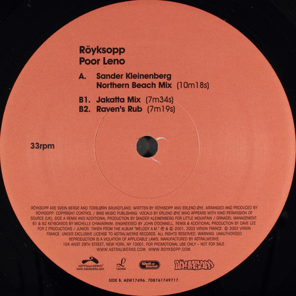 Röyksopp - Poor Leno | Astralwerks (ASW17496) - 5