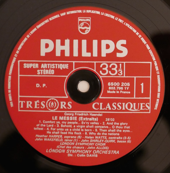 Georg Friedrich Händel - Le Messie (Extraits) | Philips (6500 205) - 3 Georg Friedrich Händel - Le Messie (Extraits) | Philips (6500 205) - 3