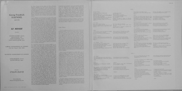 Georg Friedrich Händel - Le Messie (Extraits) | Philips (6500 205) - 2 Georg Friedrich Händel - Le Messie (Extraits) | Philips (6500 205) - 2