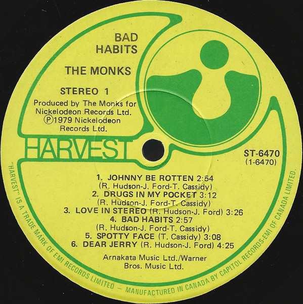 The Monks - Bad Habits | Harvest (ST 6470) - 3