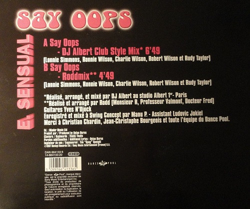 E-Sensual - Say Oops (Remixes) | Dance Pool (DAN 664133 6) - 2