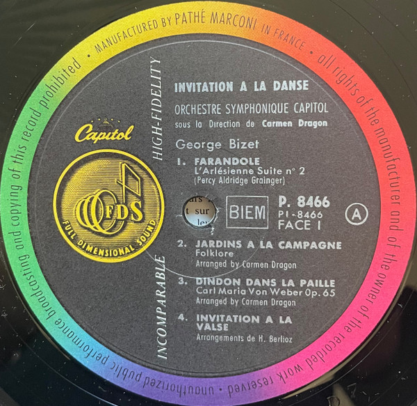 Carmen Dragon Conducts Capitol Symphony Orchestra - Invitation To The Dance | Capitol Records (P 8466) - 3