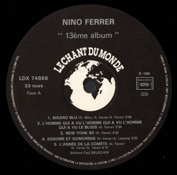 Nino Ferrer - 13è Album | Le Chant Du Monde (LDX 74866) - 3