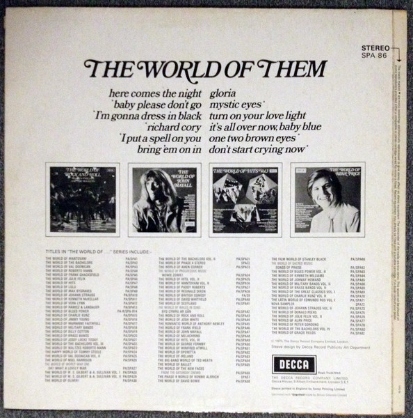 Them - The World Of Them | Decca (SPA 86) - 2