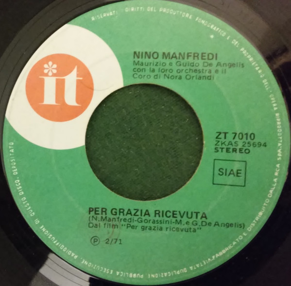 Nino Manfredi - Per Grazia Ricevuta / Me Pizzica, Me Mozzica | It (ZT 7010) - 3
