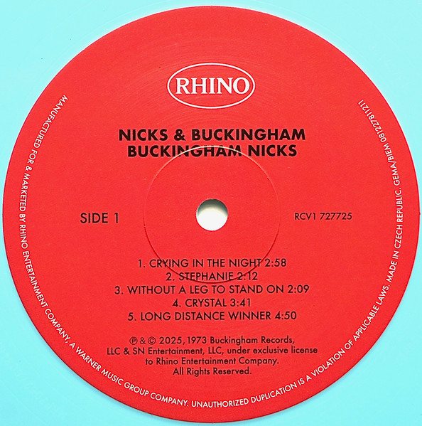 Buckingham Nicks - Buckingham Nicks | Rhino Records (RCV1 727725) - 4