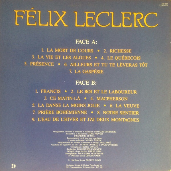 Félix Leclerc - Profil Volume 2 | Kébec-disc (KD-654) - 2 Félix Leclerc - Profil Volume 2 | Kébec-disc (KD-654) - 2