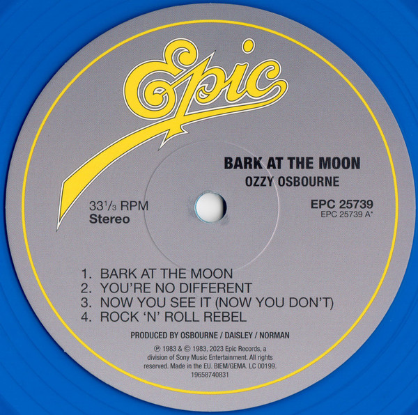 Ozzy Osbourne - Bark At The Moon (40th Anniversary Edition on Cobalt Blue Vinyl +Bonus Poster) | Epic (19075877351) - 3
