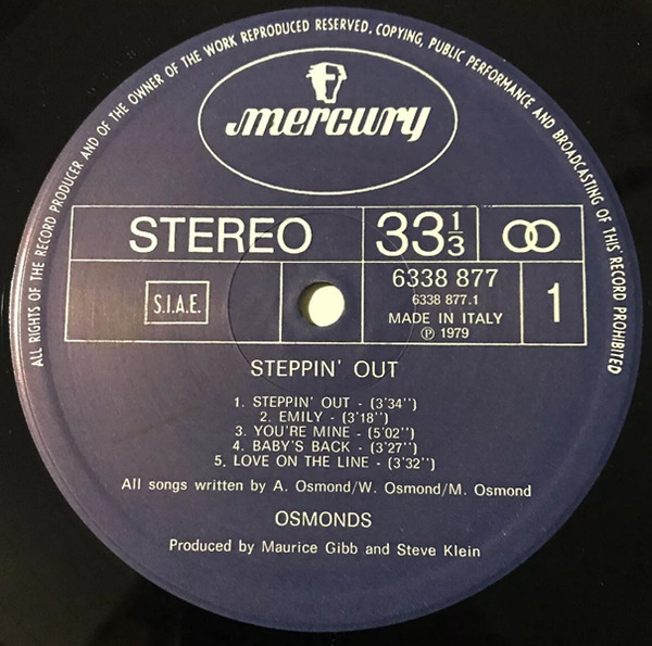 The Osmonds - Steppin' Out | Mercury (6338 877) - 3