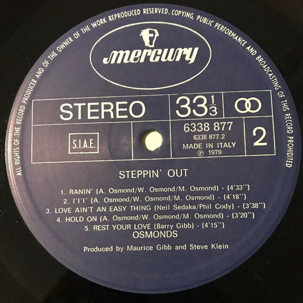 The Osmonds - Steppin' Out | Mercury (6338 877) - 4