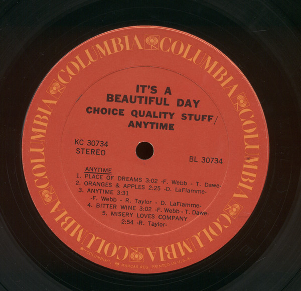 It's A Beautiful Day - Choice Quality Stuff / Anytime | Columbia (KC 30734) - 4