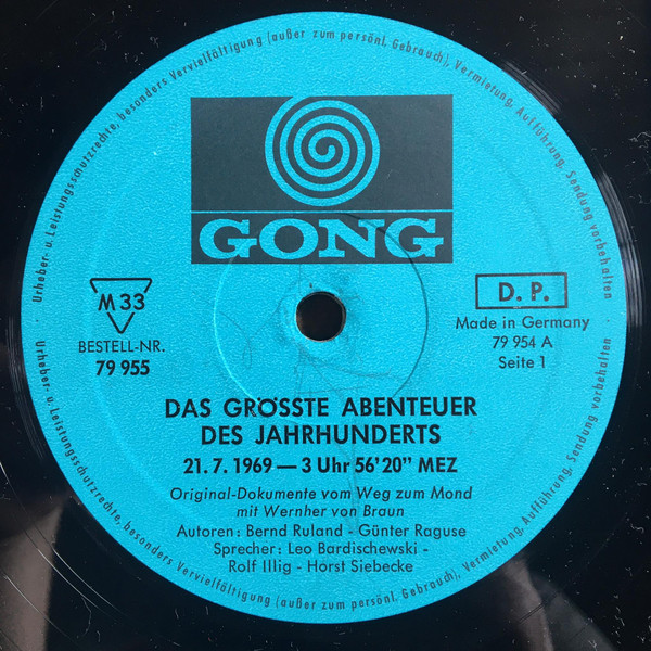 No Artist - Original-Dokumente Vom Weg Zum Mond Mit Wernher Von Braun | Gong (79 955) - 3 No Artist - Original-Dokumente Vom Weg Zum Mond Mit Wernher Von Braun | Gong (79 955) - 3